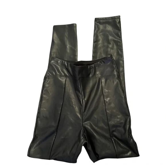 Express Black Faux Leather Leggings Women's Small - Picture 2 of 6
